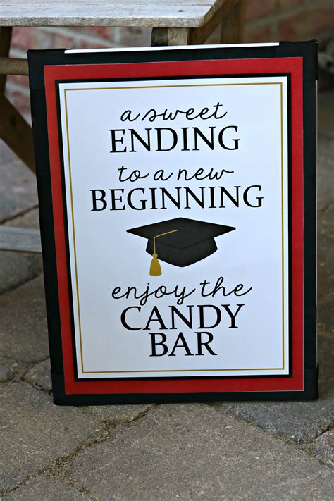 candy buffet for graduation|free printable graduation candy signs.